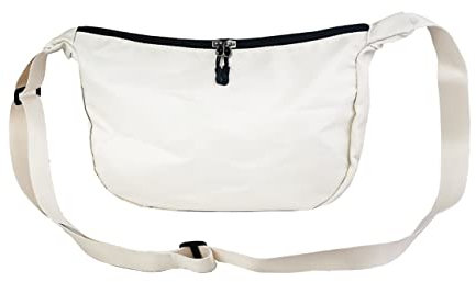 Lin’s Liliana Damen Umhängetasche aus Nylon 30×21×11, Sporttasche Schultertasche Shoulder Bag wasserdicht leicht (Weiß)