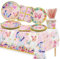XJLANTTE 106 PCS Butterfly Birthday Party Supplies - Butterfly Plates, Napkins, Cups, and Tablecloth for Girls Baby Shower, Fairy Themed Party Decorations, Serves 20 Guests