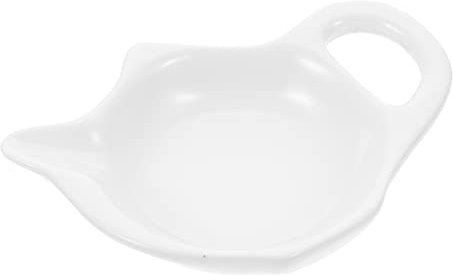 INNAL White Coasters Tea Bag Holder Saucer Teapot-shaped Tea Bag Coasters Ceramic Spoon Rest Classic Tea Saucer Seasoning Dish for Home Kitchen White Porcelain Spoon Rest Ceramic