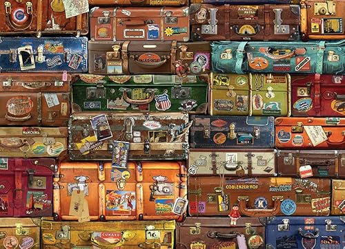Cobble Hill 1000 Teile Puzzle – Gepäck – Musterposter im Lieferumfang enthalten