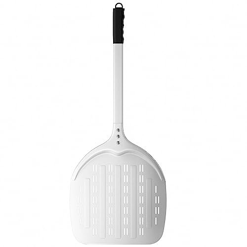 Karboby Pelle à Pizza Aluminium Pelle A Pizza Spatule Perforée pour Cuisson au Four à Pizza, 14 Pouces (35cm)