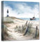 LZIMU Küstenstrand Leinwandbild Meereslandschaft Leuchtturm Schiff Kunstdruck Badezimmergemälde blaues beruhigendes Küstenkunstwerk (C,40.00 x 40.00 cms)