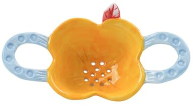 ARFUKA Ceramic Flower Tea Strainer & Diffuser with Handle Handcrafted Loose Leaf Tea Filter for Cups, Mugs & Teapots