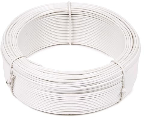 Fil de Fer Métal Plastifié Blanc 1.3mm Bobinot 50m