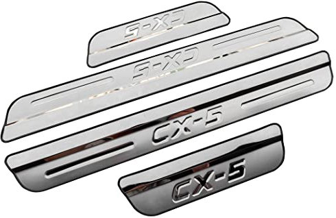 4 Pcs Car Door Sill Protector for Mazda CX-5 CX5 2017-2022,Stainless Steel Car Kick Plate Door Sill Scuff Plate Threshold Anti Scratch Sticker,Car Accessories