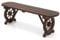 GOPLUS Gartenbank Holz, 2 Sitzer Holzbank wetterfest, Sitzbank Outdoor mit Wagenrad Rahmen, bis zu 322kg belastbar, ohne Rücklehne, Bank Garten Terrasse Balkon Hof, 120×28×37cm, rustikal