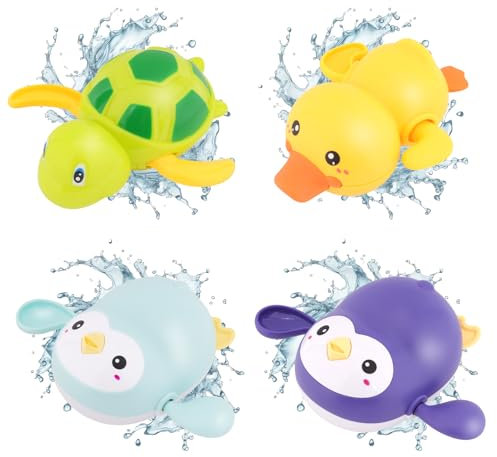 Venditer Juguete Baño Bebe, Juguetes de Baño para Bebé 1 2 3 Años, Juguetes bañera Piscina Playa, Juguetes Piscina Bebe, Juguetes Bañera Pingüino Tortuga, Regalo Bebe 1 año