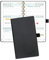 POPRUN Taschenkalender 2025 Klein 16,5 x 9 cm (Jan.2025-Dez.2025) - Kalender 2025 Klein Ringbuch mit Softcover - Terminplaner, Planer 1 Woche 2 Seite mit Kartenschlitz - Schwarz