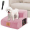 MASTERTOP Escaliers pour Chiens à 2 Marches, Échelle Chien en Éponge à Haute Densité 30D avec Housse Amovible et Lavable, Escaliers Chien Antidérapants pour Animal Âgé/Blessé (Rose)