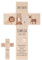 wunderwunsch - Personalisiertes Taufkreuz mit hochwertigem Spezial-Druck aus massivem Buchenholz - Taufe Geschenk - Holzkreuz Taufe (Tiere Blumen)
