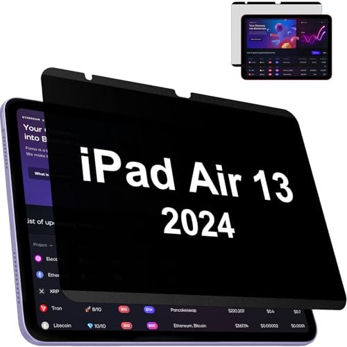 Magnetisch Blickschutzfolie Kompatibel mit iPad Air 13 Zoll 6. Gen 2024/7. Gen 2025, Abnehmbar Anti Glare Blaulicht iPad 13 Sichtschutzfolie Blickschutzfilter Sichtschutz Folie Privacy Screen
