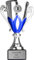 Pokal-Fabrik.de - Pokal mit Gravur Wunschtext in Silber-blau, 13 cm - personalisierte Auszeichnung & Sport Emblem nach Wahl - inkl. Marmorsockel - Geschenk-Trophäe - Pokal Kinder