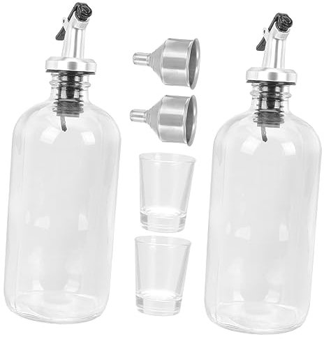 MAGICLULU Mundwasser Spender Set Mit Glasbecher Ausgießer Für Mundwasser Für Zuhause Badezimmer Küche Büro Hotel Ktv Bar