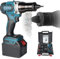 Pistola remachadora eléctrica automática, kit profesional de 26 V para herramientas inalámbricas, procesamiento de remaches fácil de reventar, remache y tuerca de remache, dos funciones