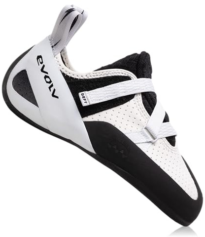 EVOLV Defy LV Rock Climbing Shoe for Entry-Level Bouldering & Indoor Climbing - Gray/White - EU Size: 39.5 - US Size: 8 Women's / 7 Men's