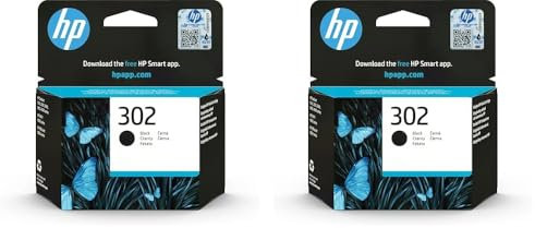 HP 302 (F6U66AE) Original Druckerpatrone Schwarz DeskJet 1110, 213x, 363x, Envy 452x, OfficeJet 383x, 465x, 52x, Standard (Packung mit 2)