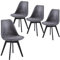 IPOTIUS Sillas de Comedor Escandinavas de Tela de Ante, Aprobadas por el SGS Sillas de Cocina Tapizadas, Patas de Haya Maciza Lacadas en Negro, Diseño Retro (Gris Oscuro, Juego de 4)