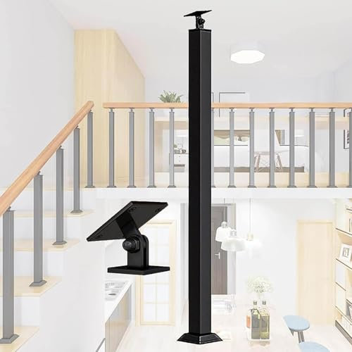 Corrimano regolabile per scale, set completo con montante per una maggiore sicurezza e stile su terrazze e balconi