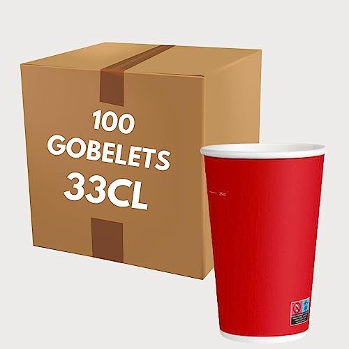COVR Gobelets carton rouge (33cl - 12oz, 1000, unité)