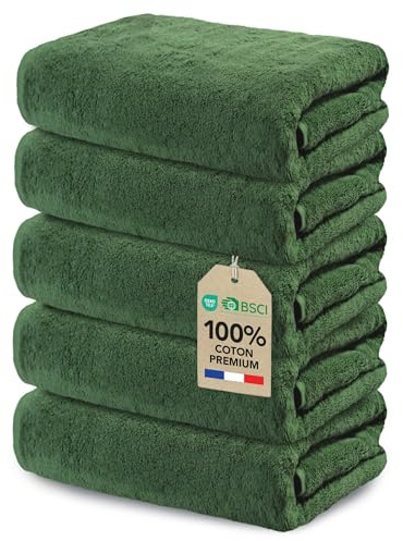 Ôhm Seiftücher 30x30 cm Baumwolle Tannengrün 5er-Set | Weiche Textur trocknet das Gesicht schonend, ohne zu reizen – ideal nach dem Abschminken oder zur Gesichtspflege