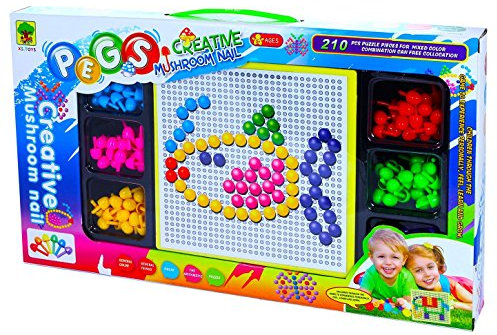 Rappa 293199 Steckspiel Mosaikspiel für viele Stunden Beschäftigung - 210 Mosaikstecker!