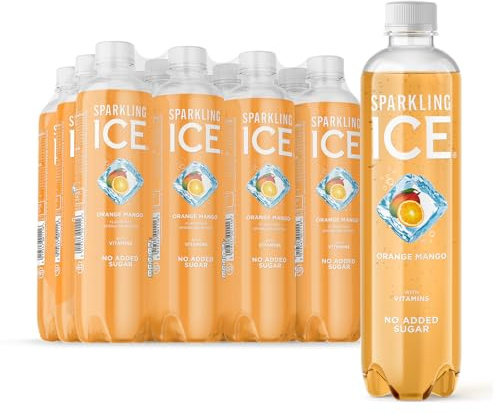 Sparkling Ice, Orange Mango Flavored Sparkling Water - Contains Vitamins- Only 12 calories- No Added Sugar - No Carbs (12 x 500ml Bottles)