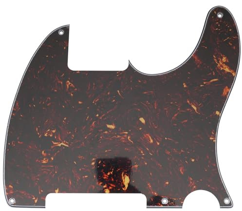 Musiclily 5 Löcher American Vintage Tele Pickguard T-Style Gitarren Schlagbrett für Fender USA/Mexican Telecaster Esquire E-Gitarre,4 lagig Tortoise Shell
