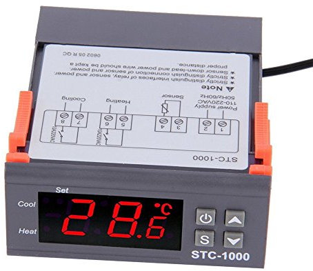 Laqiya Regolatore di temperatura digitale STC-1000 Termostato Regolatore Calibrazione Centigrado e Fahrenheit Display versatile con sensore di rilevamento 2 Uscita relè per fermentazione