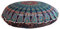 Stylo Culture Indisch Bodenkissenbezug Bodensitzkissen Boho 80 x 80 cm Groß Rund Mandala Blau Bohemien Pom Pom Spitze Wohnzimmer Baumwolle Pfauenfeder Rund Kissenbezug
