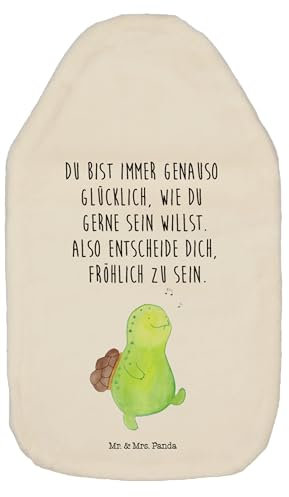 Mr. & Mrs. Panda Wärmflasche Schildkröte Pfeifen - Geschenk, Wärmflaschenbezug, Glück, fröhlich, Neuanfang, Kleine Wärmflasche, Wärmekissen,