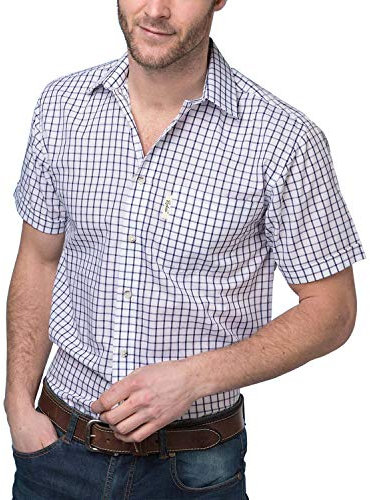Rydale Mens Short Sleeved Shirt Richmond Navy/White