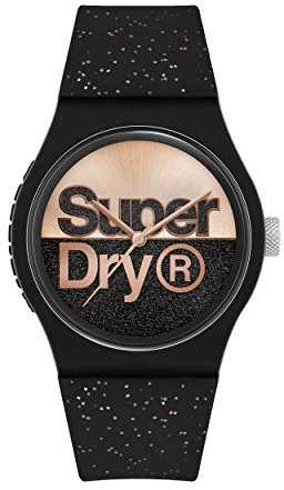 Superdry Damen Analog Quarz Uhr mit Silicone Armband SYL273B