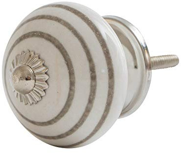 Knober Furniture Knobs Café Latte Cream Ceramic Porcelain Vintage Country House Style Shabby Chic 40 mm Door Handle (MAC 37)