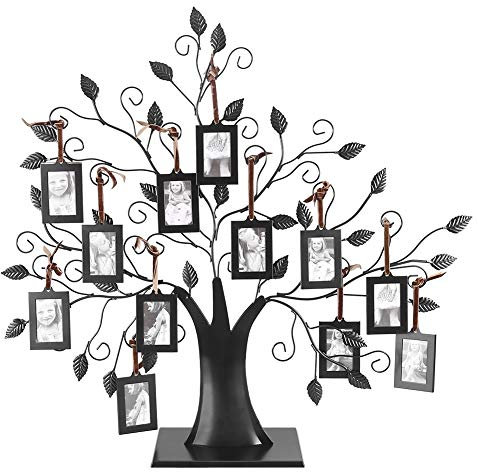 Jadeshay Albero genealogico Frame-Photo Display Albero familiare con cornici sospese Decorazione da Tavolo autoportante(l)