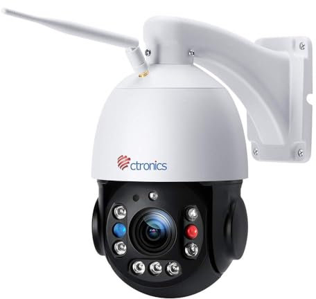 30X Zoom 5MP Telecamera Wi-fi Esterno, Ctronics Videocamera Sorveglianza Esterno con Pan 355° Tilt 90°, 150m Visione Notturna, Auto Tracking, Rilevazione Umana, Allarme Acustico, Audio a 2 Vie