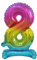 GoDan Beauty&Charm Luftballons Zahlen 0-9 zum Aufstellen auf dem Tisch 38 cm Folienballon Geburtstagsluftballons Zimmer und Raumdekoration beim Geburtstag Jubiläum (Zahl 8 Regenbogen)
