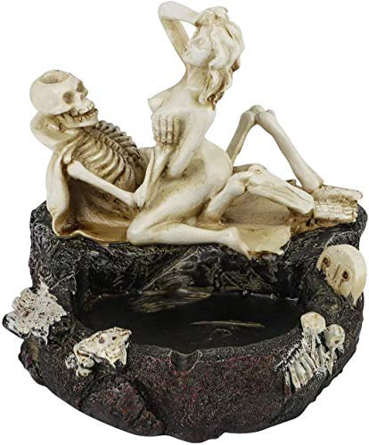doepeBAE Zigarre Aschenbecher Halloween Schädel Sexy Mann Aschenbecher Große Zigarette Aschenbecher Ständer Verwendung als Outdoor Indoor Cool Resin Dekoration Geschenk für Vater Freund (AshtrayB)