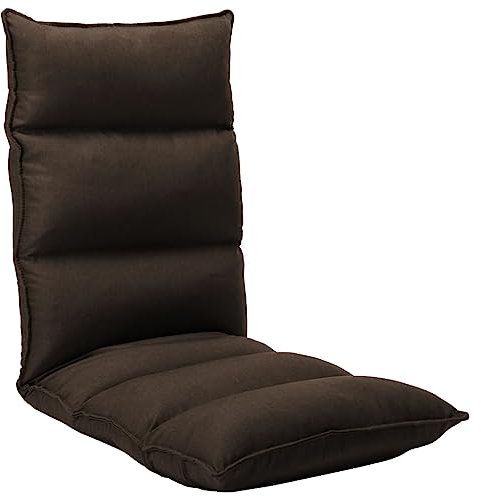 vidaXL Bodenstuhl Faltbar Schlafsessel Sessel Sofastuhl Lounge Bodensessel Liege Bodenkissen Sitzkissen mit Rückenlehne Braun Stoff