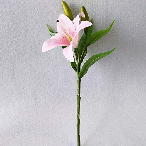 Hunpta @ Künstliche Blumen 3 Köpfe Lilie Romantisch Kunstblumen Blumenarrangement für Haus Büro Balkon Garten Hochzeit Party Valentinstag Dekoration