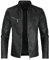 Sliktaa - Giacca da uomo in pelle sintetica ecologica, per l’inverno, con collo alto, capo di mezza stagione, con cerniera, in stile casual, alla moda, classica, Nero B, XL