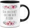 Tassenbrennerei Original - Tasse mit Spruch: Klar bin ich nett nur nicht zu jedem - Blümchen Kaffeetasse lustig - Geschenk für Kollegin (Schwarz)