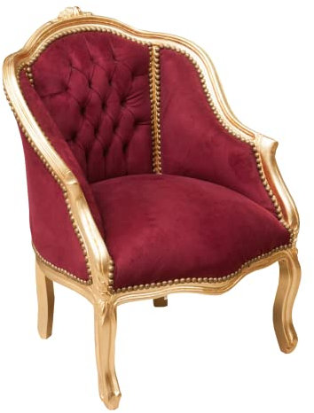 Biscottini barock Sessel 80x57x63 cm | Sessel Wohnzimmer Stil Luigi XVI | Sessel esszimmer Holz | Barock Stuhl | Retro Sessel | barock möbel