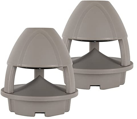 McGrey Coppia WPL-660GY BT 360° Altoparlanti per Esterni - Cassa Attiva per Il Giardino a 2 Vie - Portata Bluetooth: Circa 10 Metri - IP56, Resistente ai Raggi UV e Impermeabile - Grigio