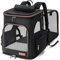 Lekesky Erweiterbar Katzen Rucksack Hunderucksack, Katzenrucksack Groß für für kleine Katzen und Hunde, Faltbare Katzen Transport Rucksack, Schwarz