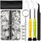GOTOBA Eyeglass Nose Pads, 22 Pairs Screw-in Eyeglasses Nose Pads, Upgraded Glasses Nose Pad Kit with Eyeglass Screwdriver, Tweezers, Glasses Cloth, Small Screws.