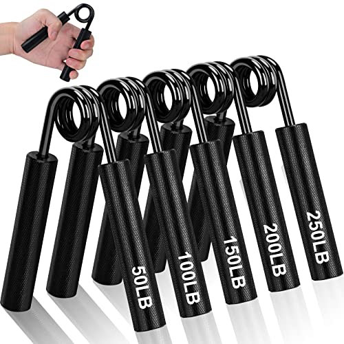 COVVY Griffkraft Trainer Set,50/100/150/200/250LBS Handgriff Trainer,rutschfester Metall unterarmtrainer Hand Grip Strength,Fingerverstärker, fingertrainer für Muskelaufbau Training