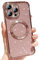 Wirvyuer for iPhone 13 Pro Max Case Compatible with MagSafe, Cute Glitter Shockproof Magnetic Phone Case with Wireless Charging Support and Protection, Rose Gold
