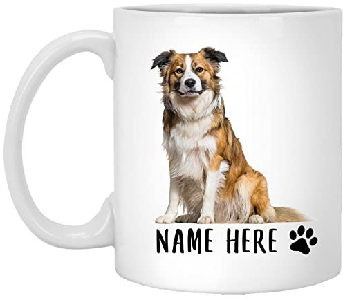 Tazza Da Caffè Border Collie Rosso Seduto Testo Personalizzato Tazza In Ceramica Vintage Tazza Da Tè Nostalgic-Art Colazione Tazza Per Figlia Amici Collega 330 ML