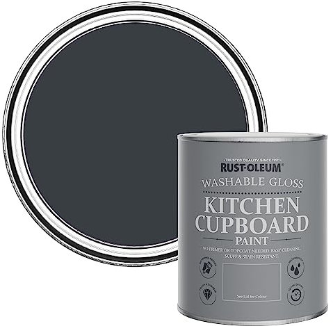 Rust-Oleum Grey Kitchen Cupboard Paint in Gloss Finish - Anthracite (RAL 7016) 750ml