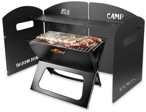 Gas Stove Windshield, Folding Camping Stove Windscreen, Portable Collapsible Iron Camp Gas Stove Windshield Outdoor, Windproof on 3 sides, Strong and durable, for Camping Hiking Picnic Cooking, Black